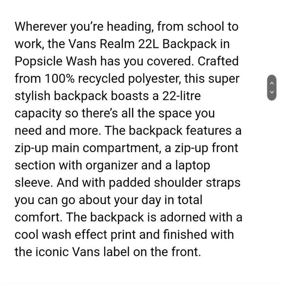 Vans Realm 22L Backpack- Popsicle Wash main image 11